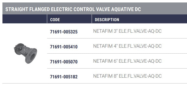 Dorot S100 AQ Series Cast Iron Basic Electric Solenoid Valves with Aquative DC
