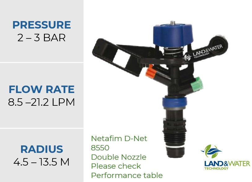 Netafim D-Net 8550 Full Circle 15mm Male Plastic Impact Sprinkler