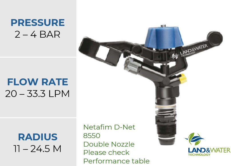 Netafim D-Net 9575 Full Circle 20mm Male Plastic Impact Sprinklers