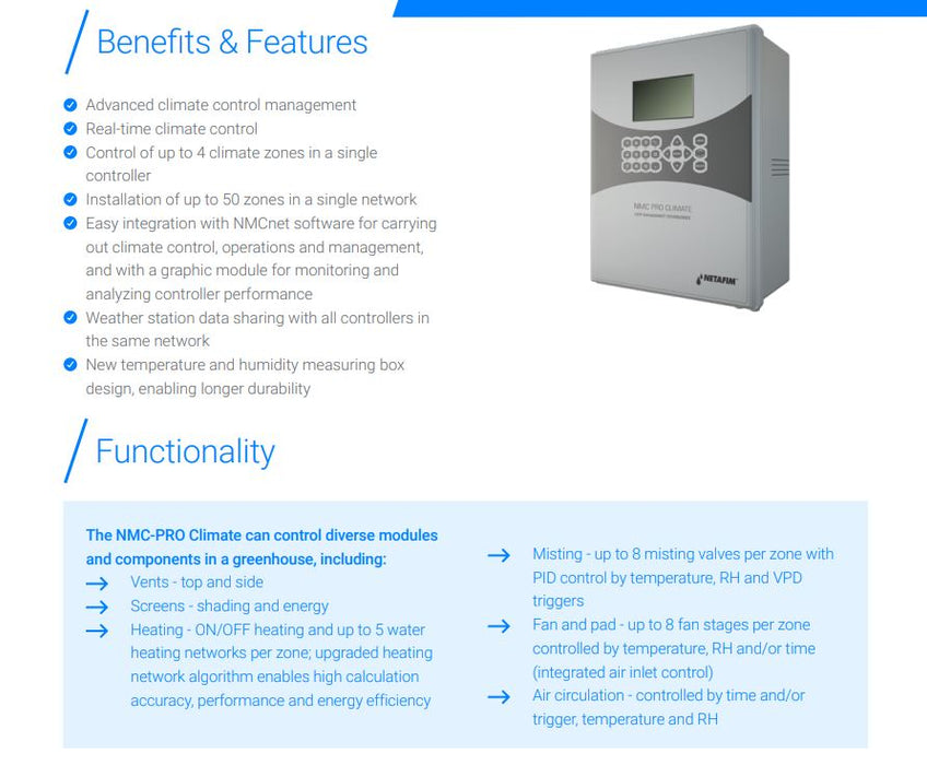 Netafim NMC-Pro Climate Multi-Function Commercial Irrigation Controller for Greenhouses