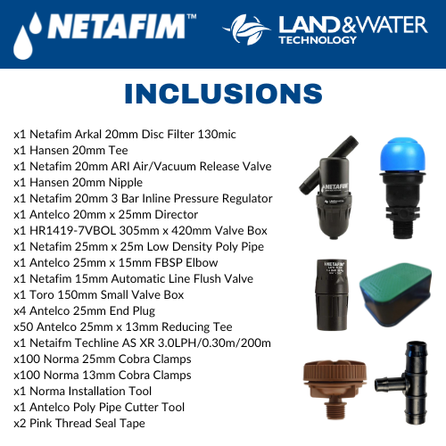 Netafim Techline AS XR 13mm Subsurface Lawn Irrigation Dripline Starter Kit (60m²)