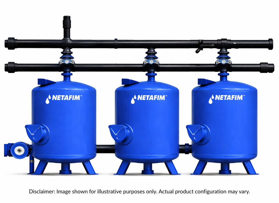 Netafim SandStorm 3 Tank Manifold Fully Automatic Gravel Media Filter System with Media – DC Controlled
