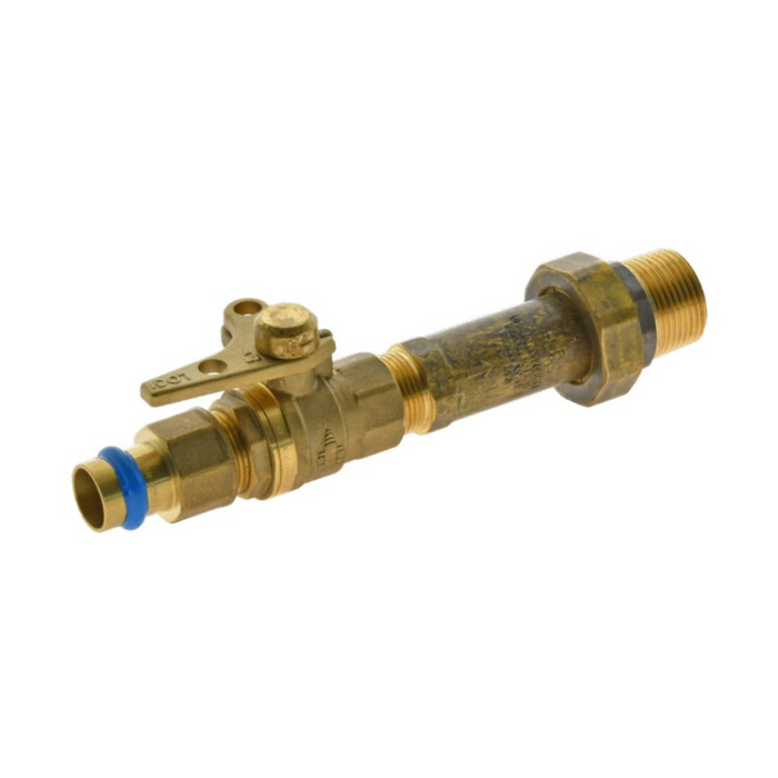 Logi Civil 20mm Brass Lead Free Press Fit to 25mm MBSP Double Check Valve/Backflow Preventor with Isolation for Mains Irrigation Systems