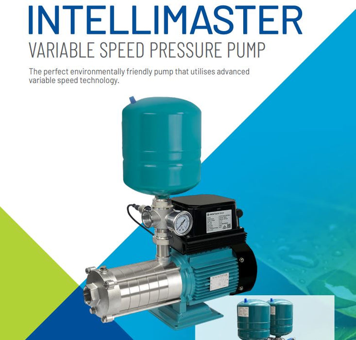 Onga IMH750K Intellimaster 0.75kW Variable Speed Domestic Home Pressure Pump with 8L Pressure Tank (Max 80LPM/600kPa)