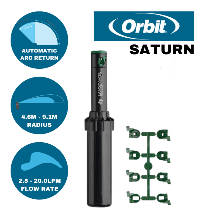 Orbit Saturn 100mm Adjustable Gear Drive Sprinkler (4.6-9m / 15mm BSP)