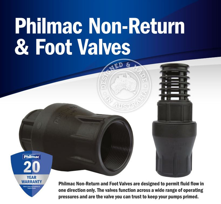 Philmac Full Flow High Quality Poly Check Valves (Non-Return Valve)