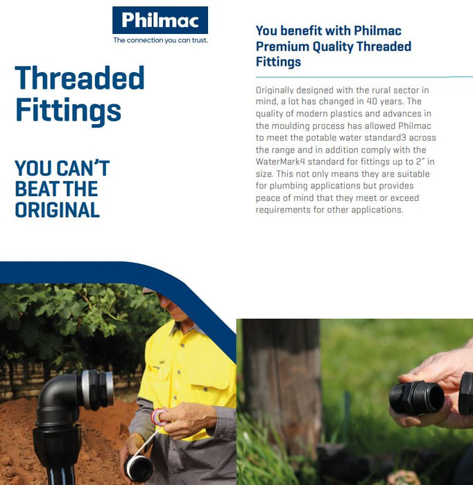 Philmac Male x Female BSP Threaded Poly Elbows | Shop Online