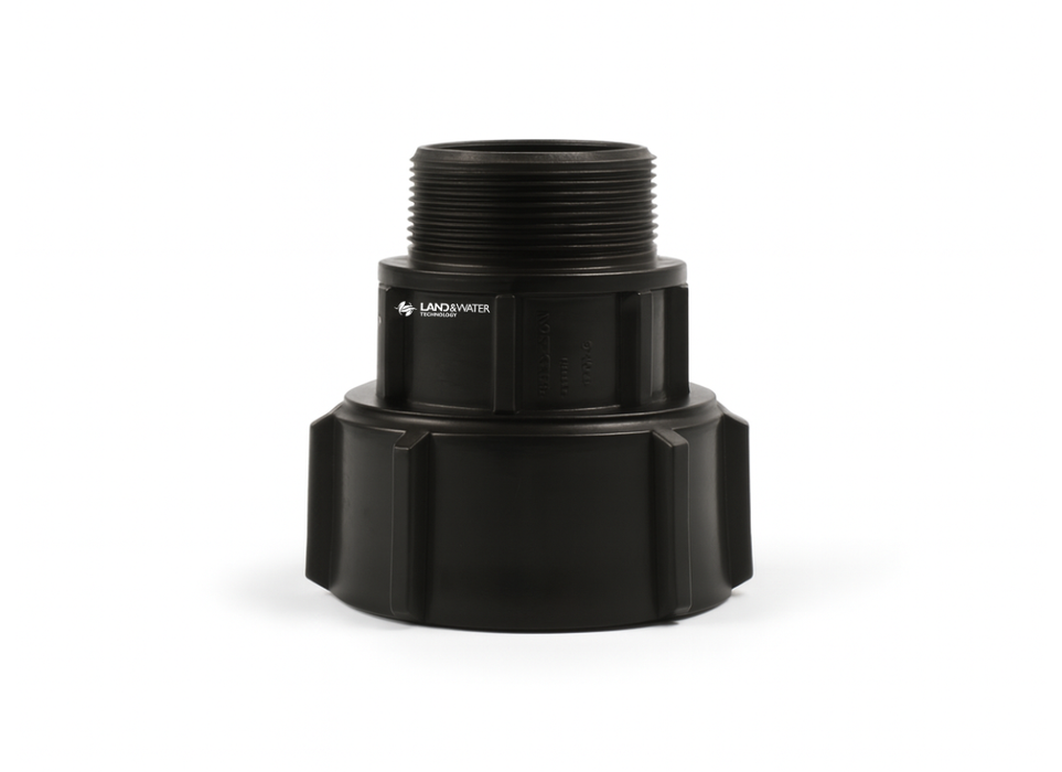 Plasson Metric Compression Barrel Union with Male BSP for Blueline Poly Pipe