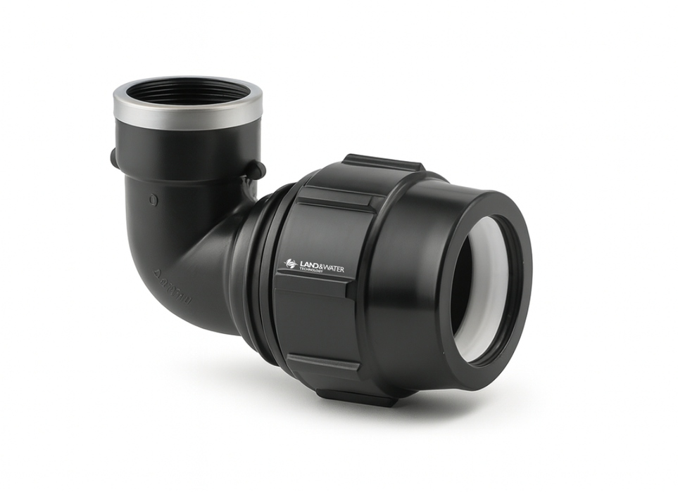 Plasson Metric Compression Female BSP Elbows for Blueline Poly Pipe