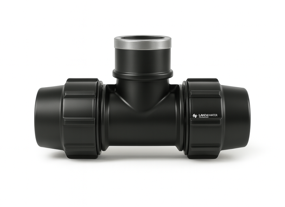 Plasson Metric Female Tees for Blueline Poly Pipe