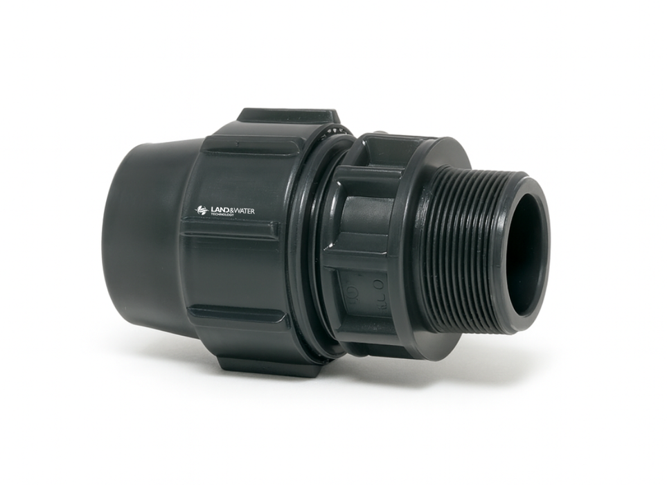 Plasson Metric Compression Male BSP Connectors for Blueline Poly Pipe