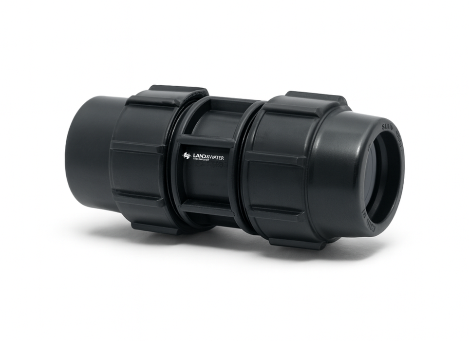Plasson Metric Compression Coupling Joiners for Blueline Poly Pipe