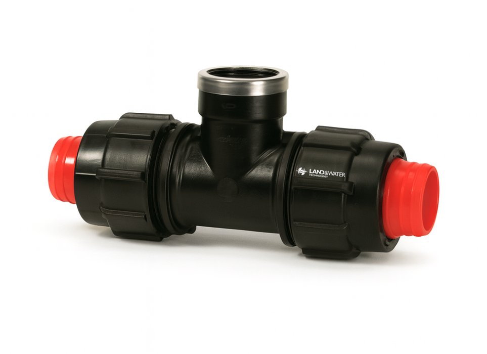 Plasson Rural Compression Female BSP Tees for Redline Poly