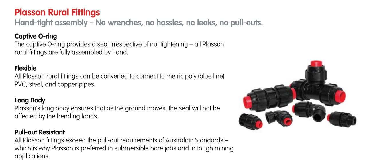 Plasson Rural Male Elbows for Redline Poly