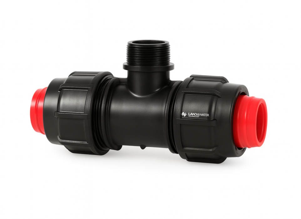 Plasson Rural Compression Male BSP Tees for Redline Poly