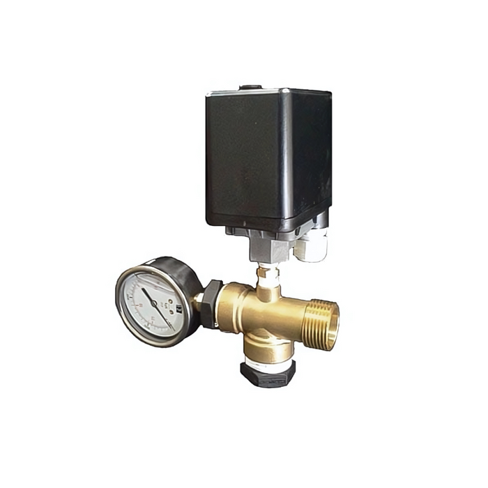 Waterboy 12 Bar Pressure Switch Assembly with Gauge & Fittings for Bore & Solar Pumps