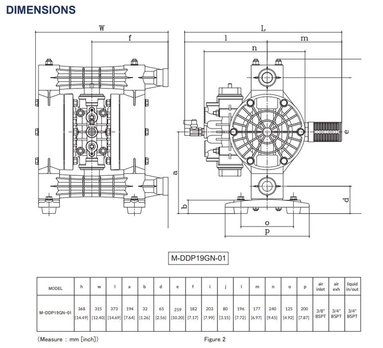 Macnaught DD19GN 20mm High-Flow Air-Operated Diaphragm Pump (Max 130LPM)