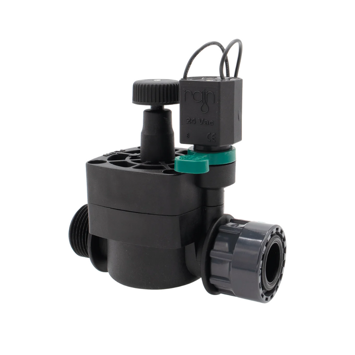 Rain RN 154 AC 25mm Male x Union Irrigation Solenoid Valve with Flow Control