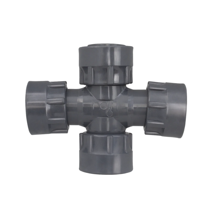 Rain PVC 25mm Manifold Swivel Cross F/F/F/F with O-Ring