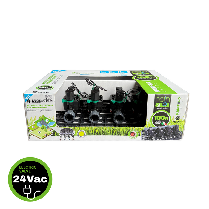 Rain Pre-Assembled AC 25mm Irrigation Solenoid Manifold Kit with x4 Valves
