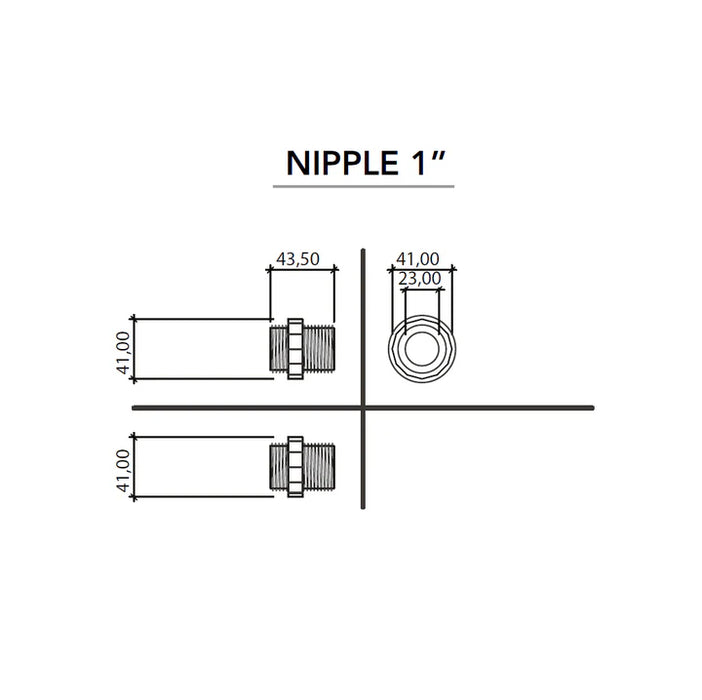 Rain PVC 25mm Manifold Nipple with O-Ring
