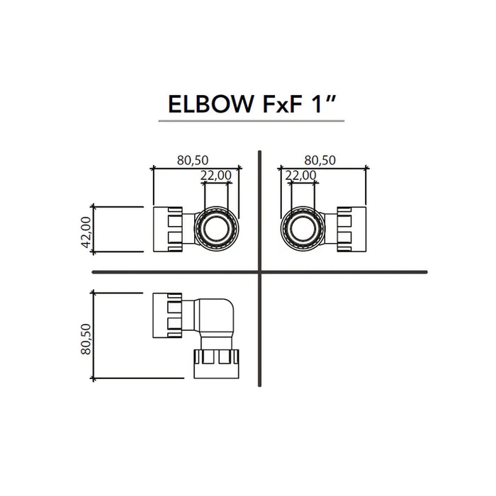 Rain PVC 25mm Manifold Swivel Elbow F/F with O-Ring
