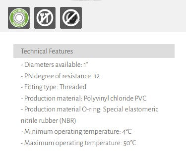 Rain PVC 25mm Manifold Swivel Adaptor M/F with O-Ring