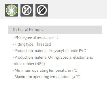 Rain PVC 25mm Manifold Swivel Elbow F/F with O-Ring