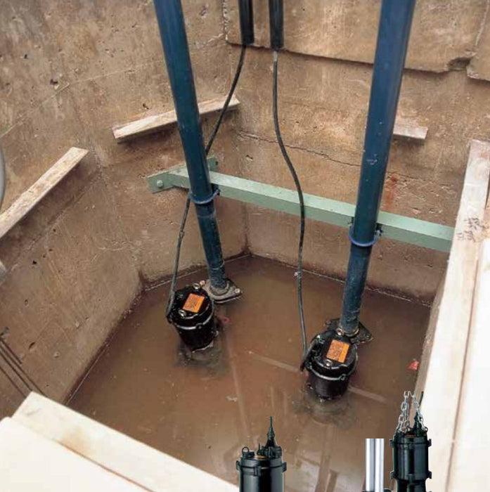 Tsurumi SF Series Submersible High Head Wastewater Pump with Semi-Open Multi Vane Impeller - Three Phase