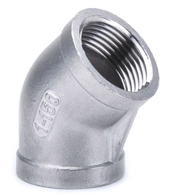 316 Stainless Steel BSP Threaded 45° Elbows - Female/Female