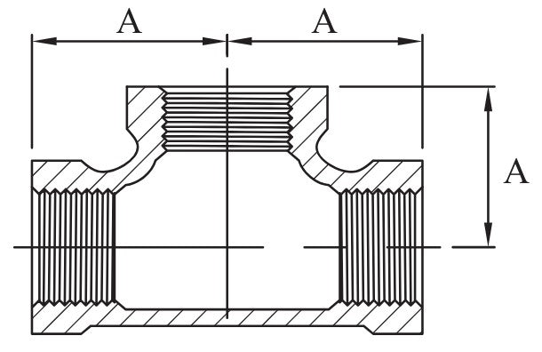 316 Stainless Steel BSP Threaded Tees - Female