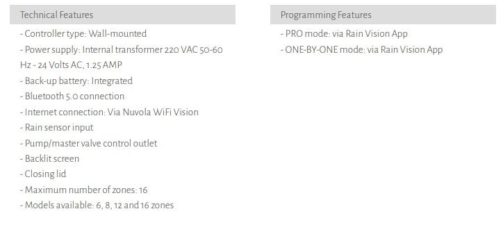 Rain Zenit Vision Smart Irrigation Controller with Fertigation Functionality, Bluetooth & Optional WIFI Connectivity