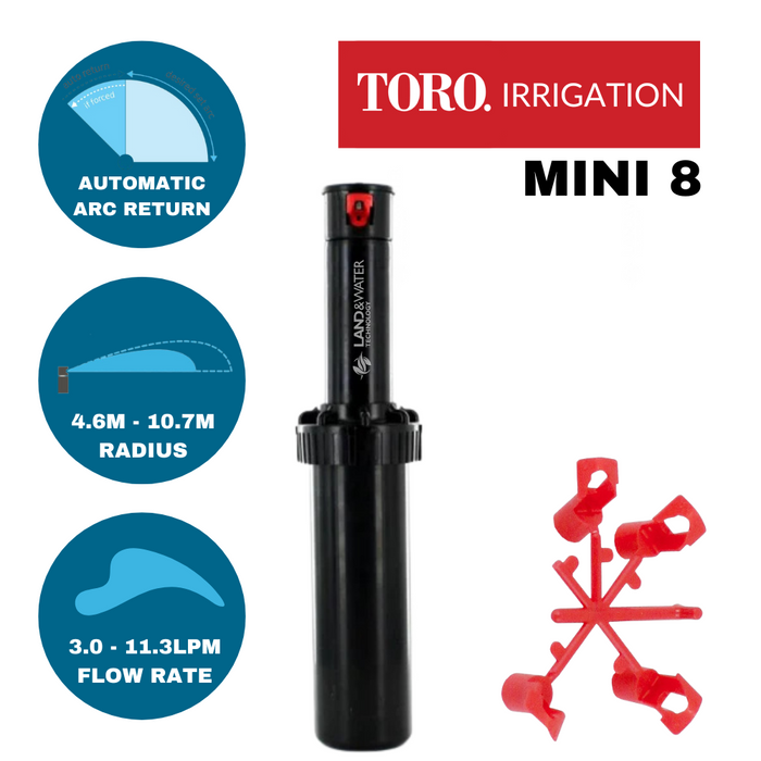 Toro Mini 8 100mm Adjustable Gear Drive Sprinkler (6-11m / 15mm BSP)