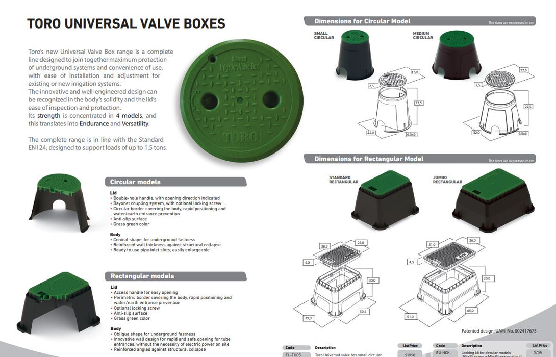 Toro Rectangular Valve Box Toro EU-TUCJ Residential Small Round Valve Box | Shop Online