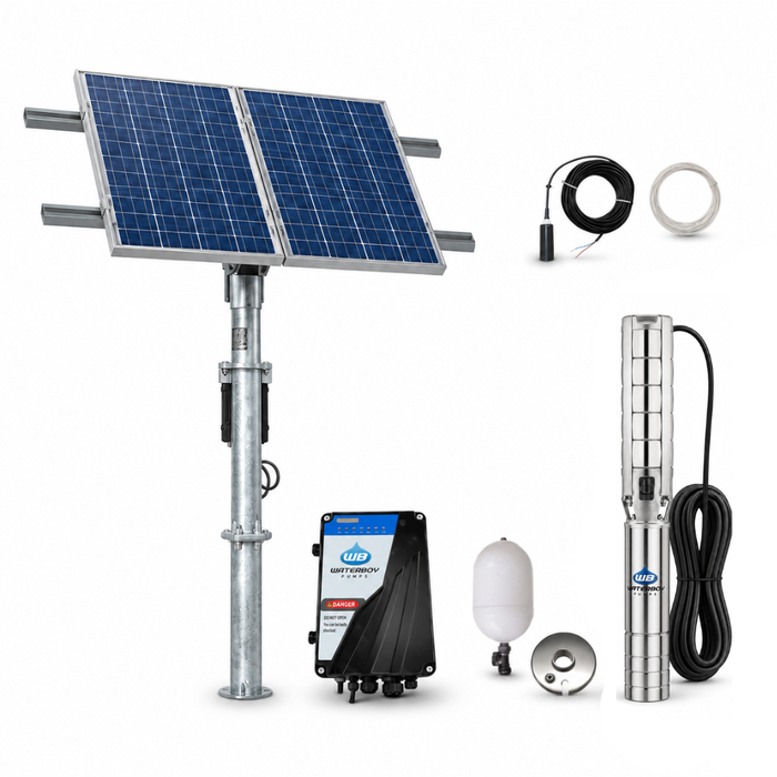 Waterboy 5C2822200 Submersible Centrifugal Solar Pump Kit with 8x Solar Panels & 40m Cable