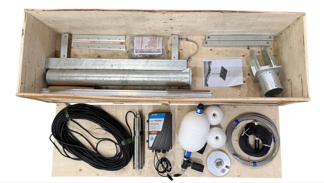 Waterboy 5C2822200 2.20kW Submersible Centrifugal Solar Bore Pump Complete Kit with x8 370W Solar Panels & 40m Cable (Max 260LPM/100kPa)