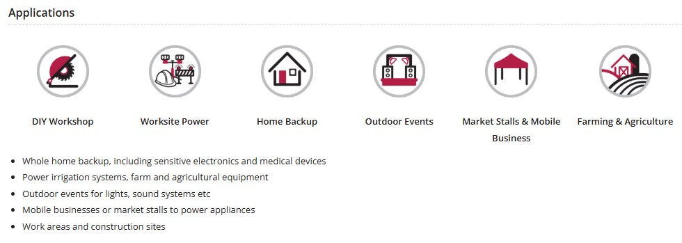 Welling & Crossley WC-P11250i 9.00kW Open FrameInverter Petrol Generator with Quiet Operation & Remote Start