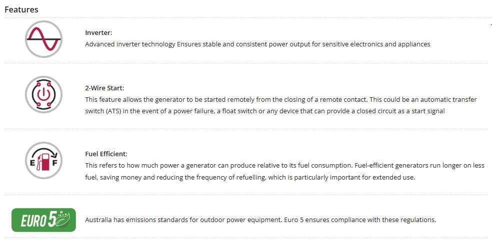 Welling & Crossley WC-P11250i 9.00kW Open FrameInverter Petrol Generator with Quiet Operation & Remote Start
