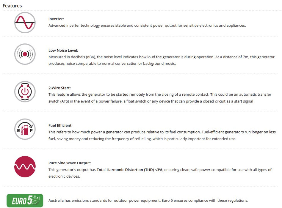 Welling & Crossley WC-P6000Si 6.00kW Ultra-Quiet Inverter Petrol Generator with Pure Sine Wave & Remote
