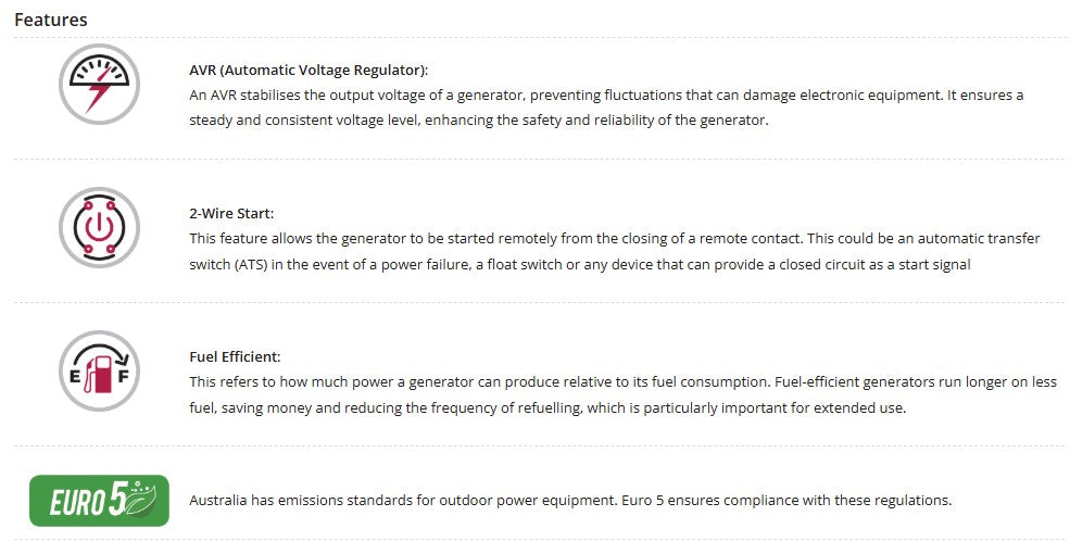 Welling & Crossley WC-P8750 7.00kW Open-Frame Petrol Generator with AVR & Remote Start