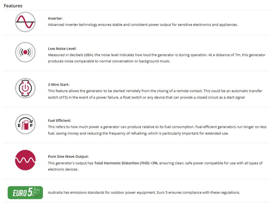 Welling & Crossley WC-P9000Si 9.00kW Ultra-Quiet Smart Inverter Petrol Generator with Pure Sine Wave & Remote Start
