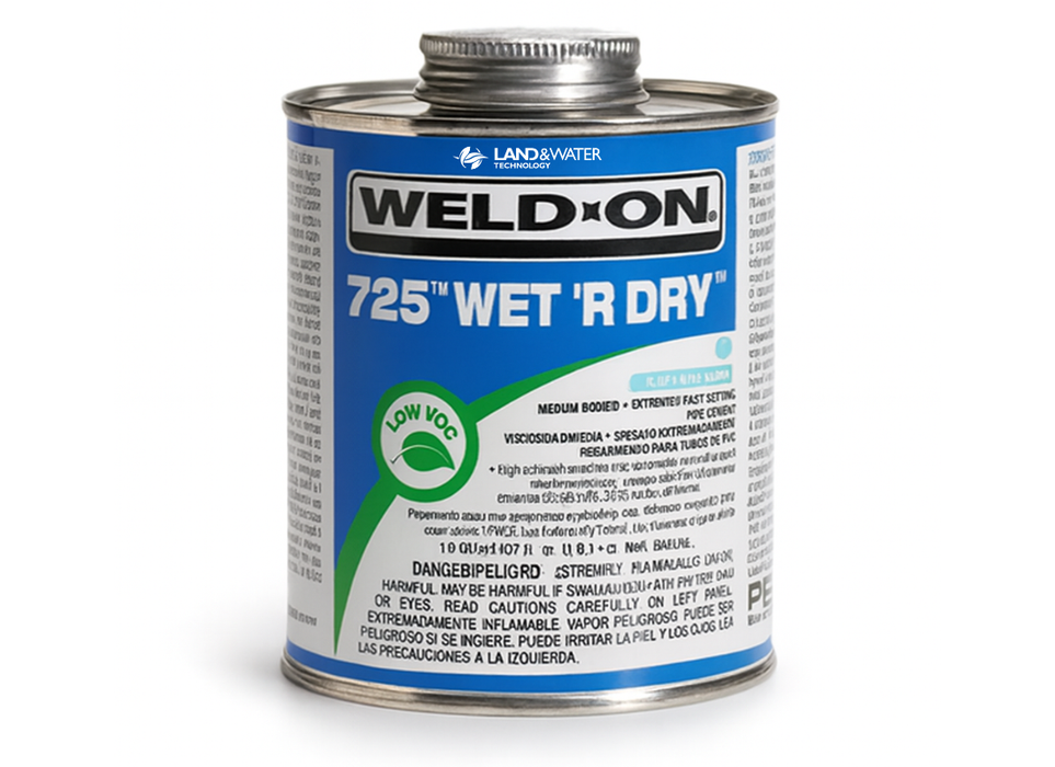 Weld-On 725 "Wet 'R Dry" Medium Bodied Fast Setting PVC Glue with Brush - Perth Metro Only