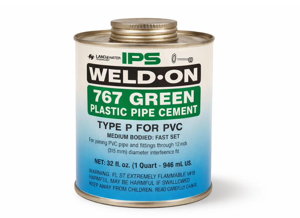 Weld-On 767 Medium Bodied Green PVC Glue with Brush - Perth Metro Only