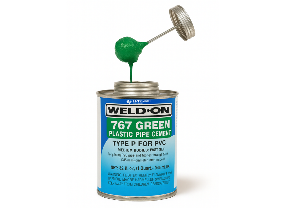 Weld-On 767 Medium Bodied Green PVC Glue with Brush - Perth Metro Only