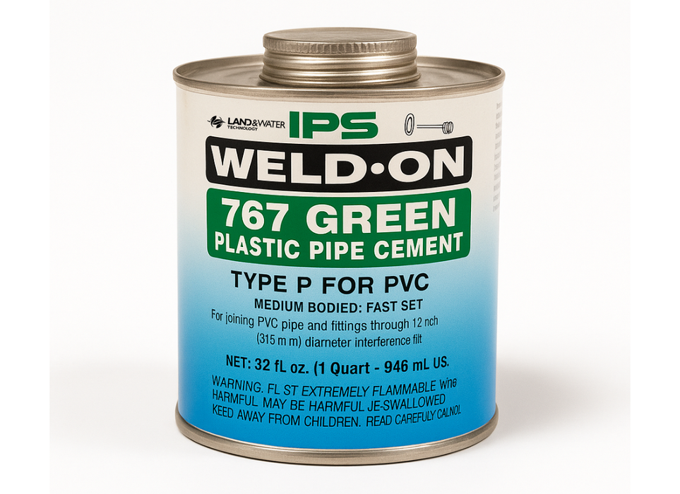 Weld-On 767 Medium Bodied Green PVC Glue with Brush - Perth Metro Only