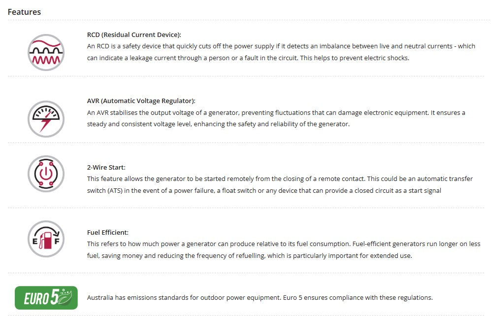 Welling & Crossley WC-P8750RCD 7.00kW Open Frame AVR Petrol Generator with Electric Start & RCD Protection