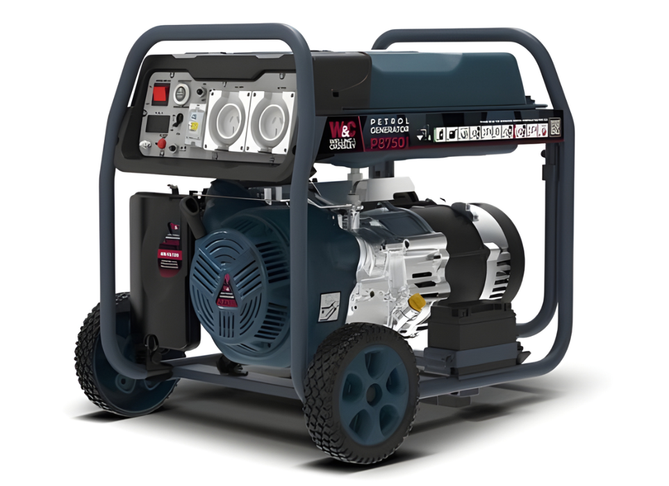 Welling & Crossley WC-P8750RCD 7.00kW Open Frame AVR Petrol Generator with Electric Start & RCD Protection