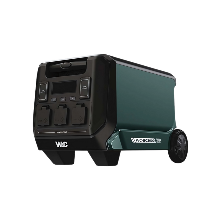Welling & Crossley WC-BG2000 2.00kW Portable Power Station with 1843Wh LiFePO₄ Battery, UPS & Solar Input