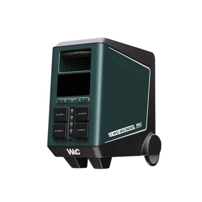 Welling & Crossley WC-BG3600 3.60kW Portable Power Station with 3840Wh LiFePO₄ Battery, UPS & Solar Input