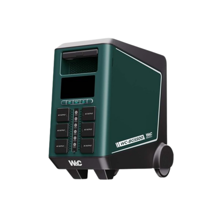 Welling & Crossley WC-BG5500 5.50kW Heavy-Duty Portable Power Station with 5376Wh LiFePO₄ Battery, UPS & Solar Input
